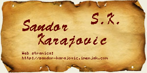 Šandor Karajović vizit kartica